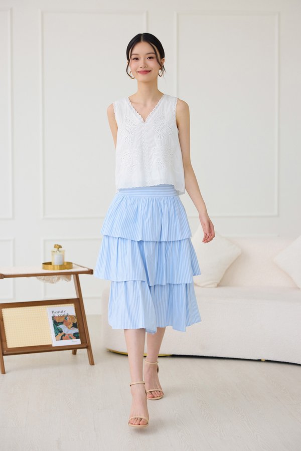 [Preorder] Noto Skirt In Blue Stripes