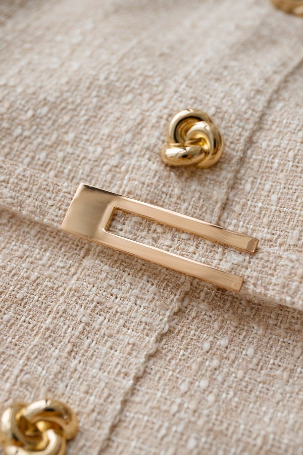 Golda Dress In Champagne Tweed