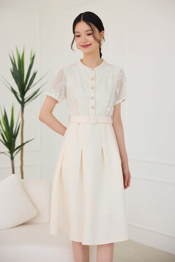 Louvre Dress In Ivory Cream