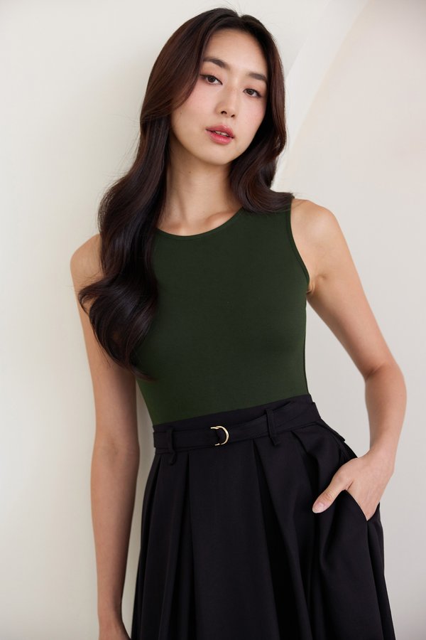 Alessa Dress In Olive Black