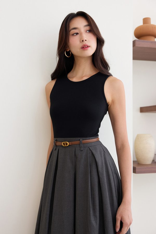 Ellipse Buckle Belt In Chestnut