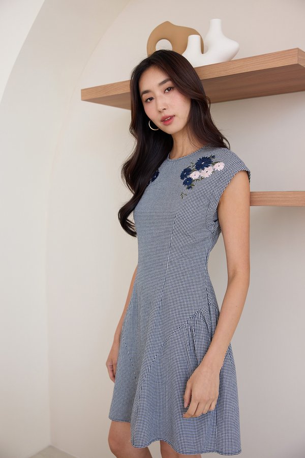 Muriel Dress In Blue Gingham