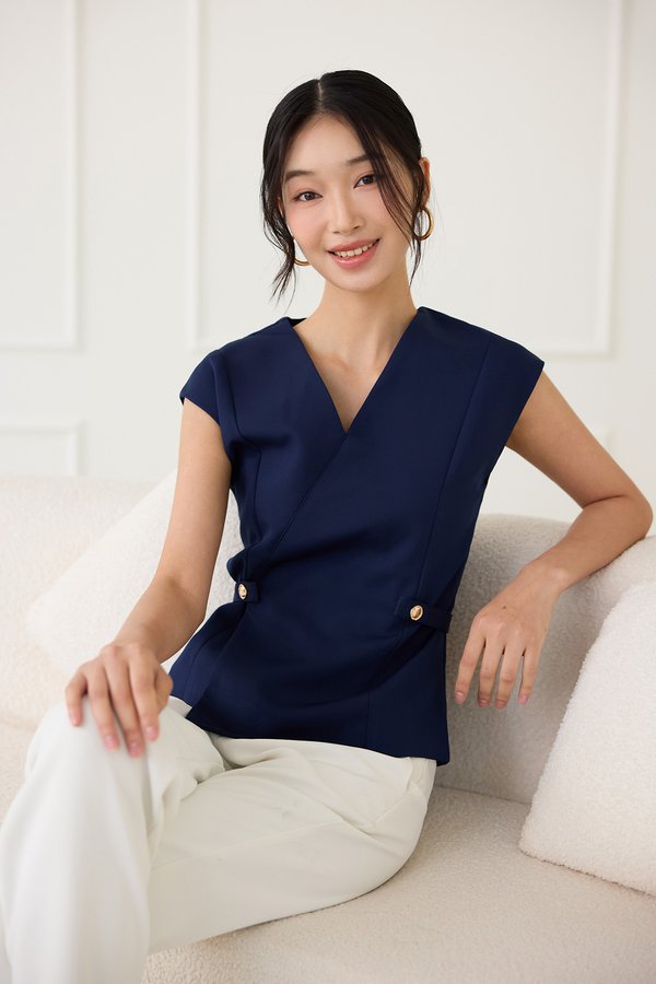 Nika Top In Navy Blue