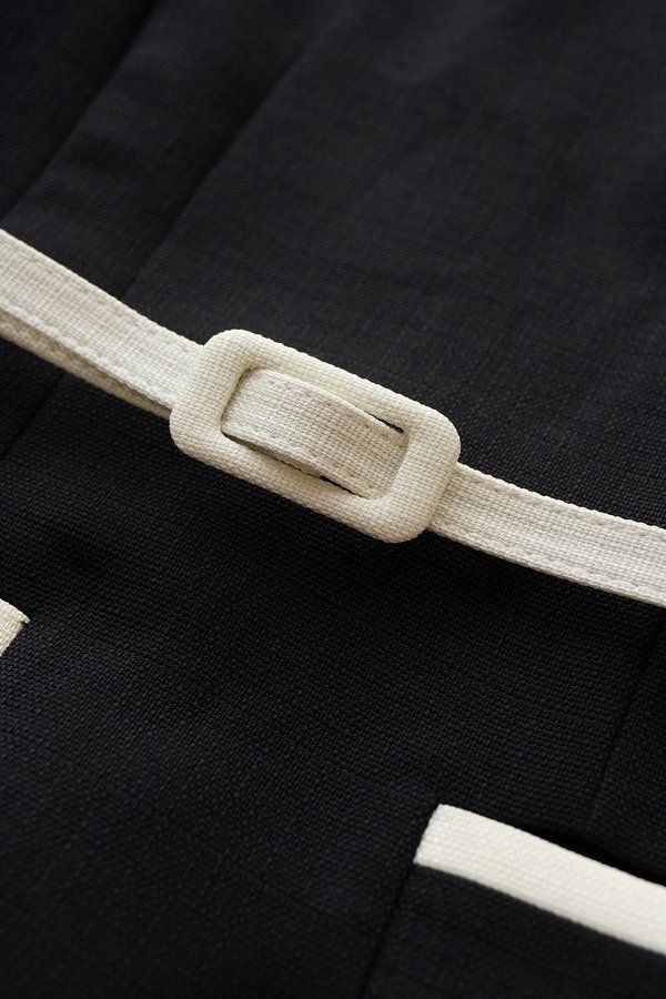 Rosalind Dress In Monochrome Black