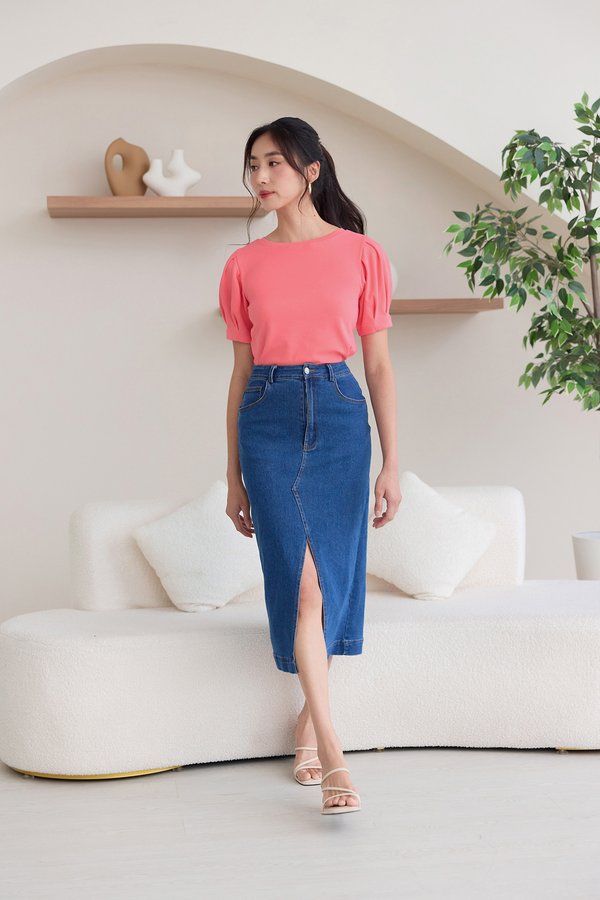 Olivia Top In Coral Pink