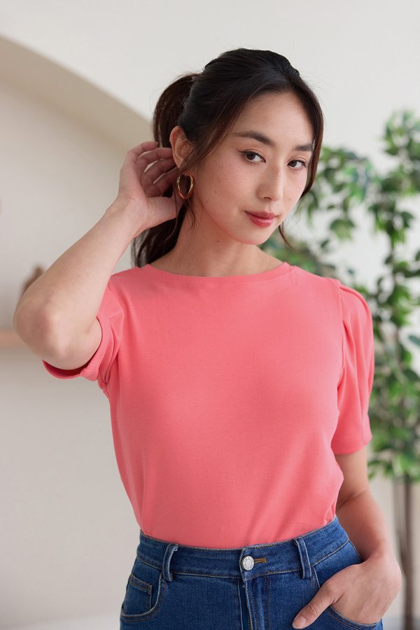 Olivia Top In Coral Pink