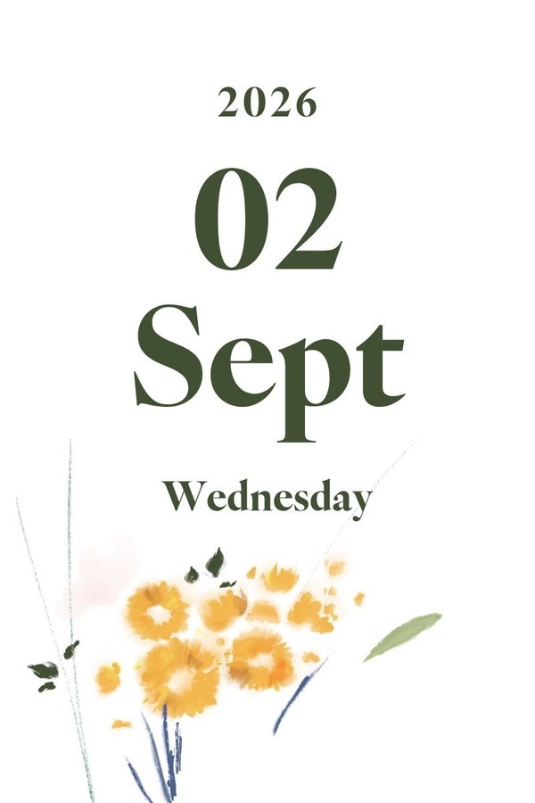 2026 September 2nd (Wednesday)