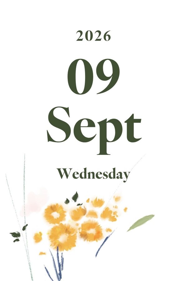 2026 September 9th (Wednesday)