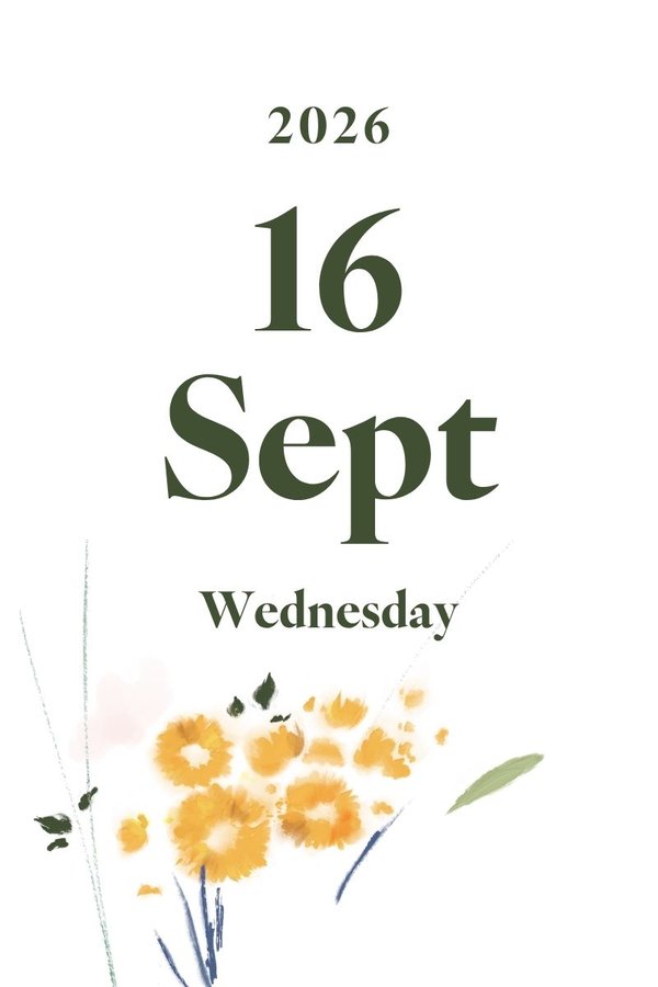 2026 September 16th (Wednesday)