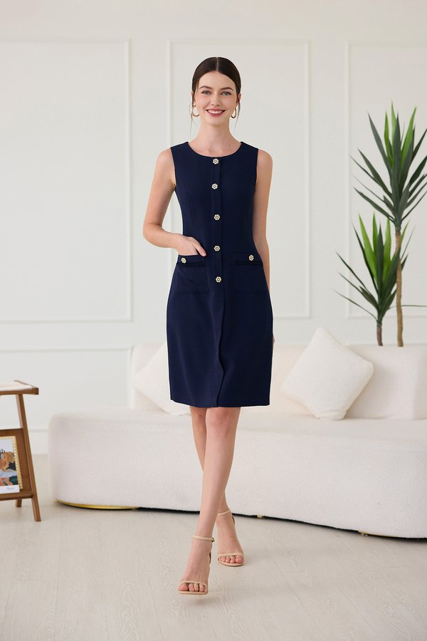 Carolina Dress In Navy Blue