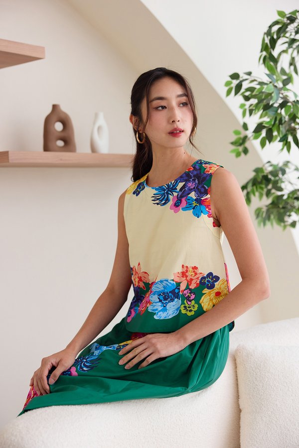 Emaline Top In Bright Florals