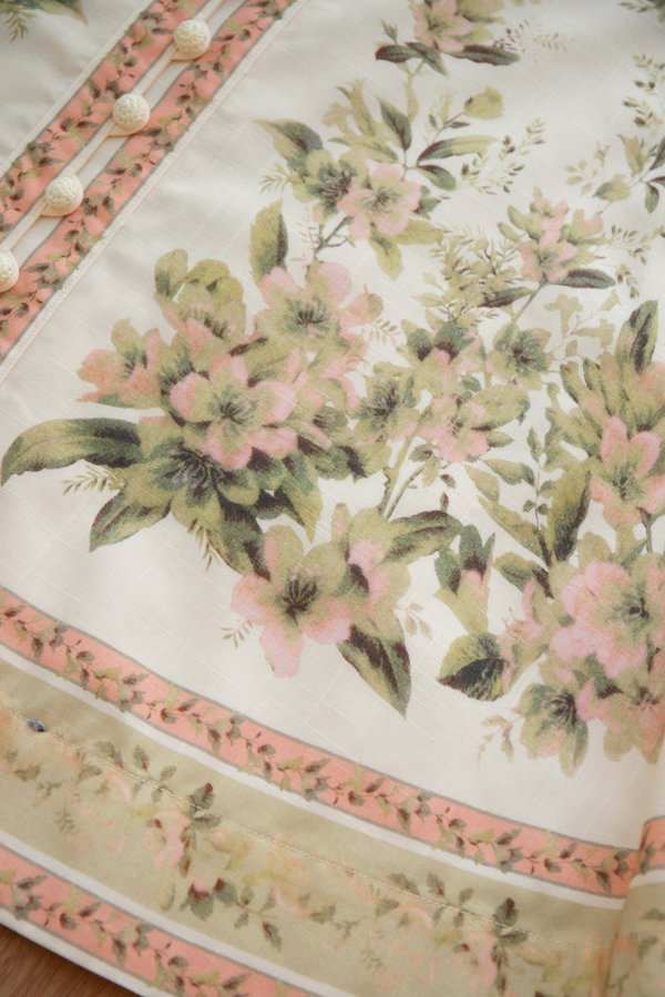 Leora Dress In Cream Prints