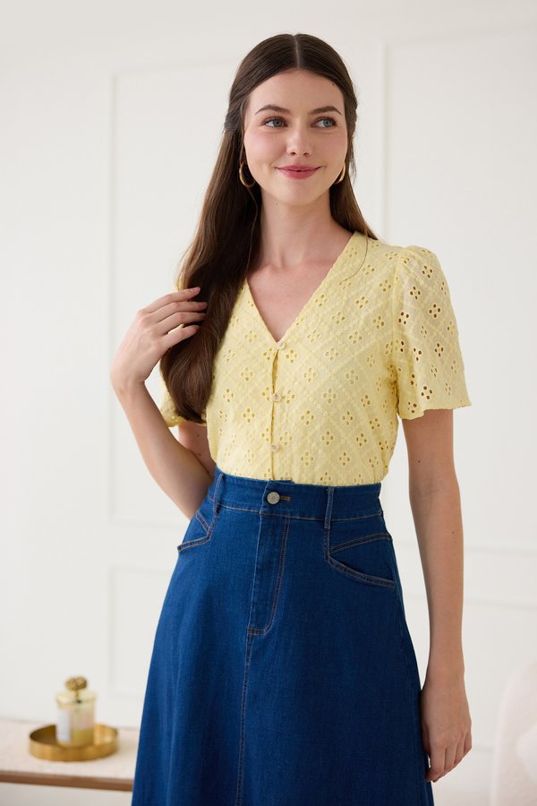 Kristen Top In Butter Yellow