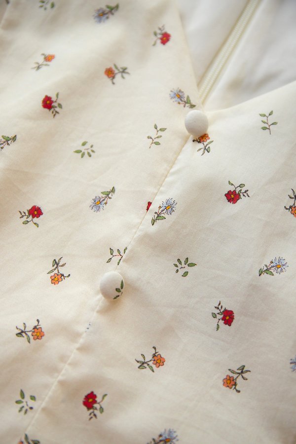 Merriment Dress In Cream Florals