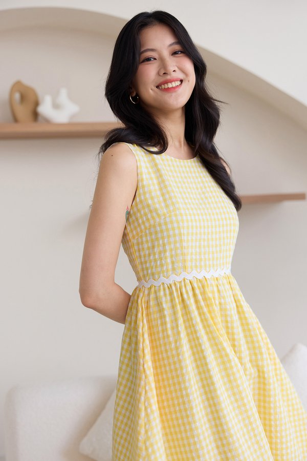 Romy Dress In Yellow Gingham