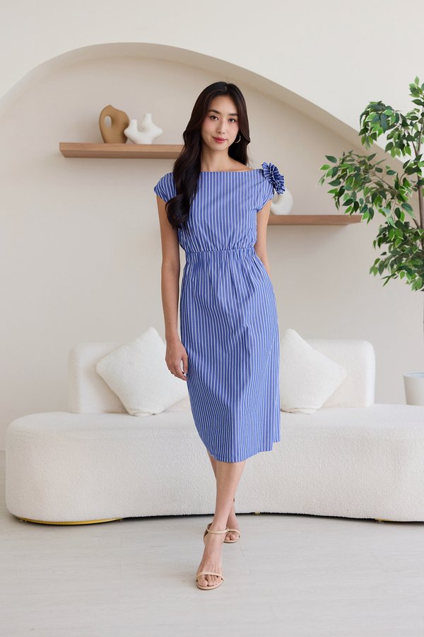 Norah Dress In Blue Stripes