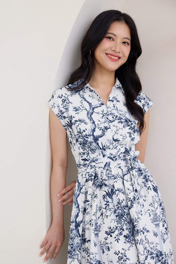 Danella Dress In Blue Prints