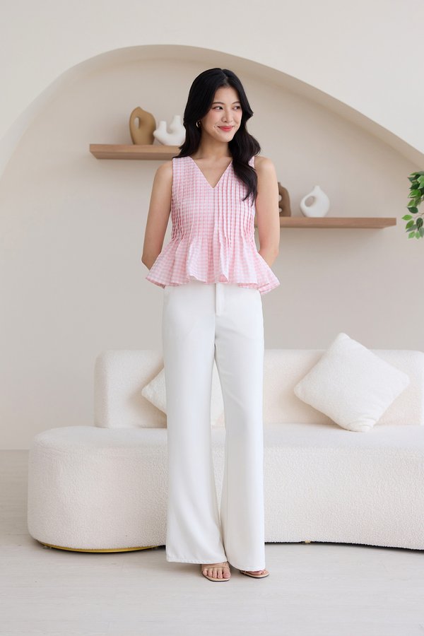 Bernadette Top In Pink Checks