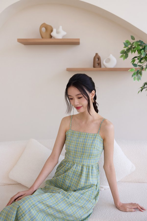 Olanna Dress In Green Plaid