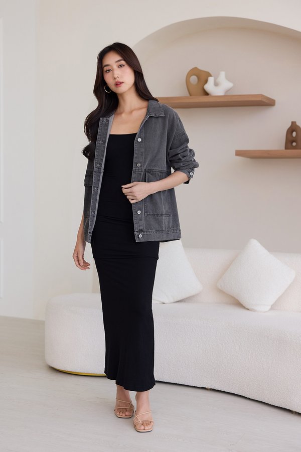 Bianca Jacket In Charcoal Wash