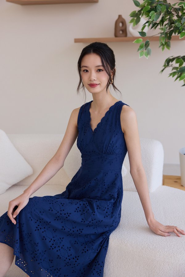 Annalise Dress In Navy Blue