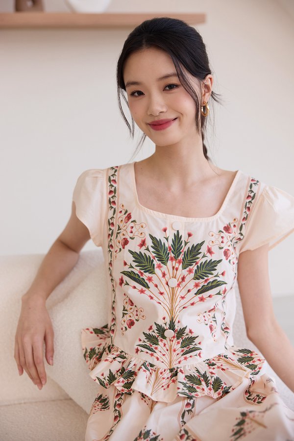 Georgette Top In Tropical Prints