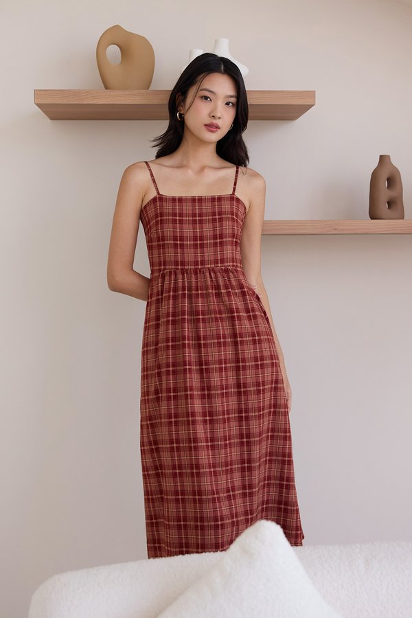 Olanna Dress In Sienna Plaid