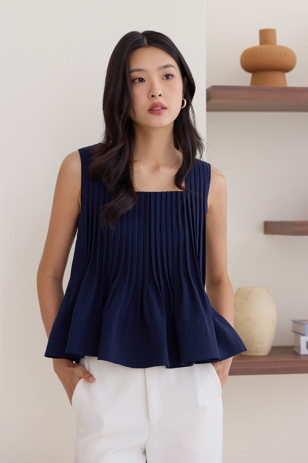 Veronica Top In Navy Blue