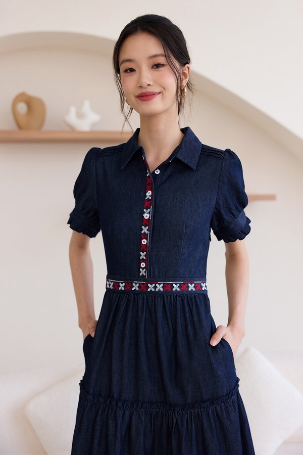 Zora Dress In Dark Wash