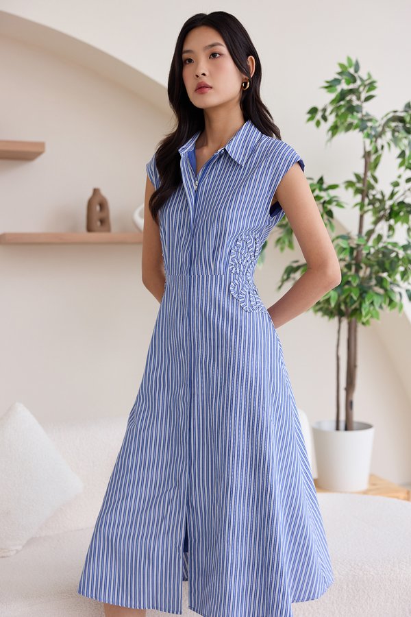 [Preorder] Ainsley Dress In Blue Stripes