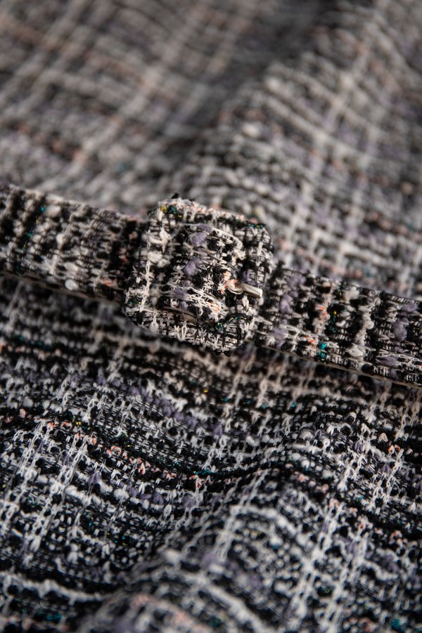 Faustina Dress In Black Tweed