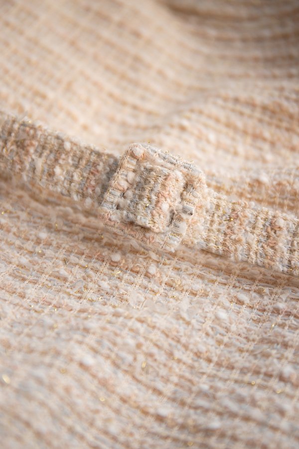 Faustina Dress In Blush Tweed