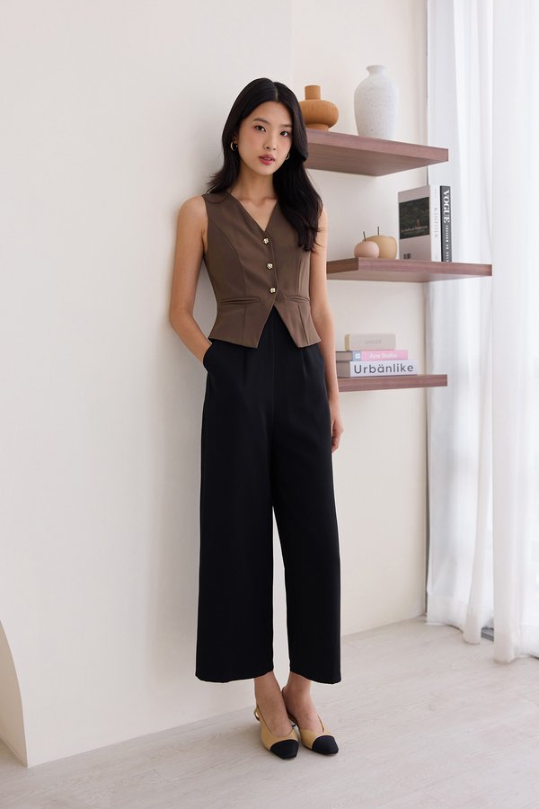 Jenith Romper In Mocha Black