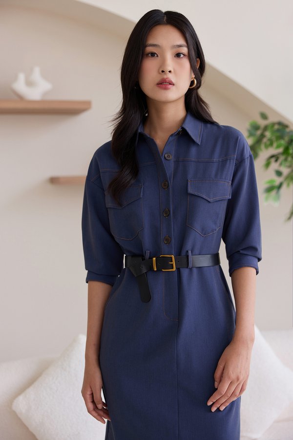 Charlyn Dress In Denim Blue