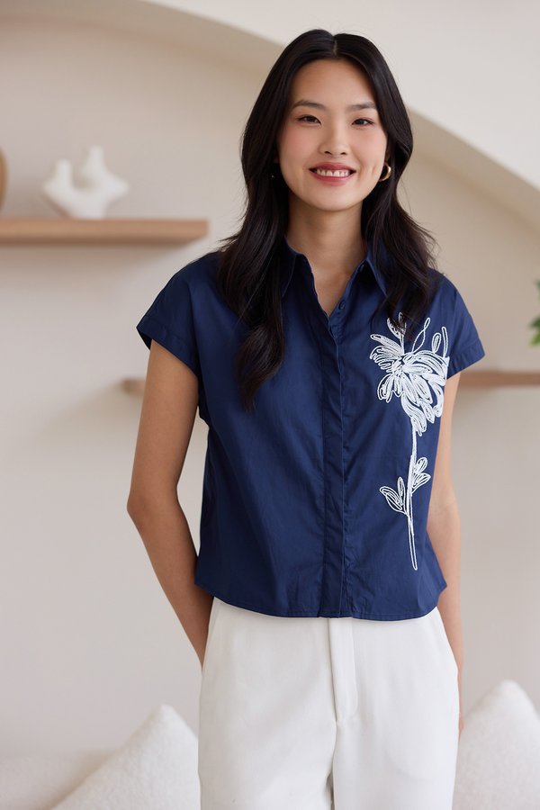 Paloma Top In Navy Blue
