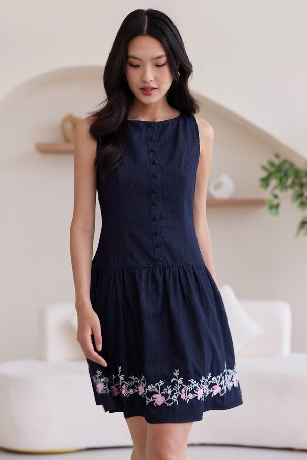Sovanna Dress In Navy Blue