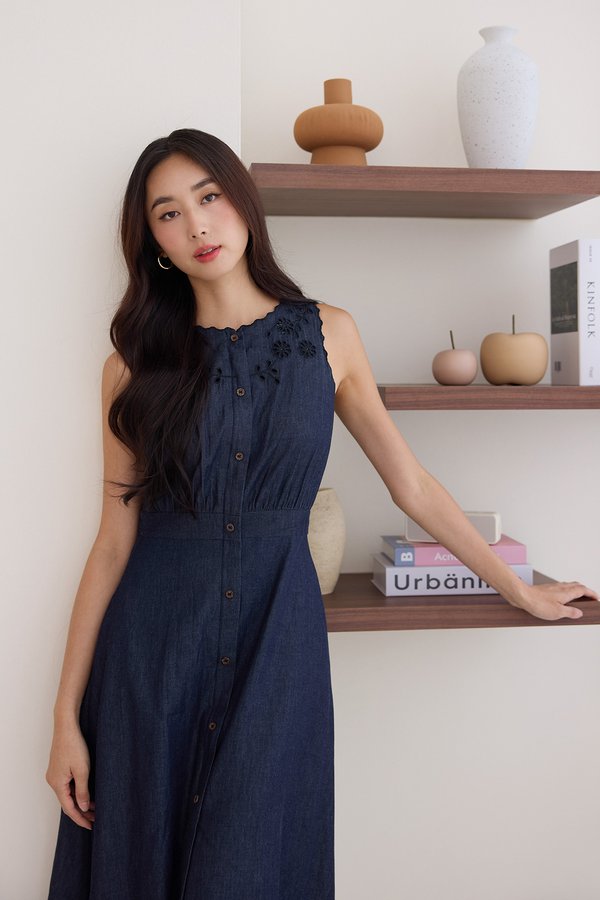 Solaris Dress In Dark Wash