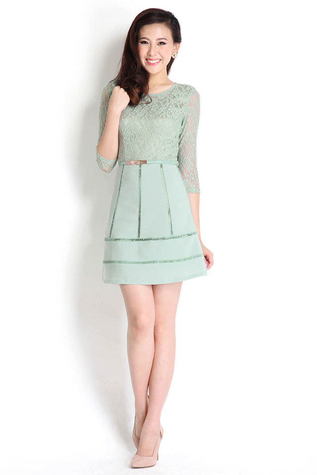 Prim And Posh Dress In Soft Green