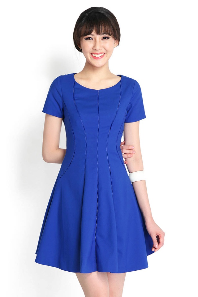 Play Your Cards Bright Dress In Cobalt Blue