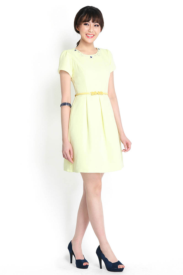 Shining Success Dress In Lemon