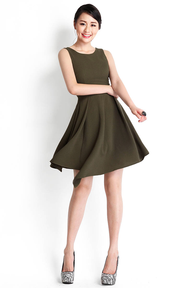 Order Of Things Dress In Olive