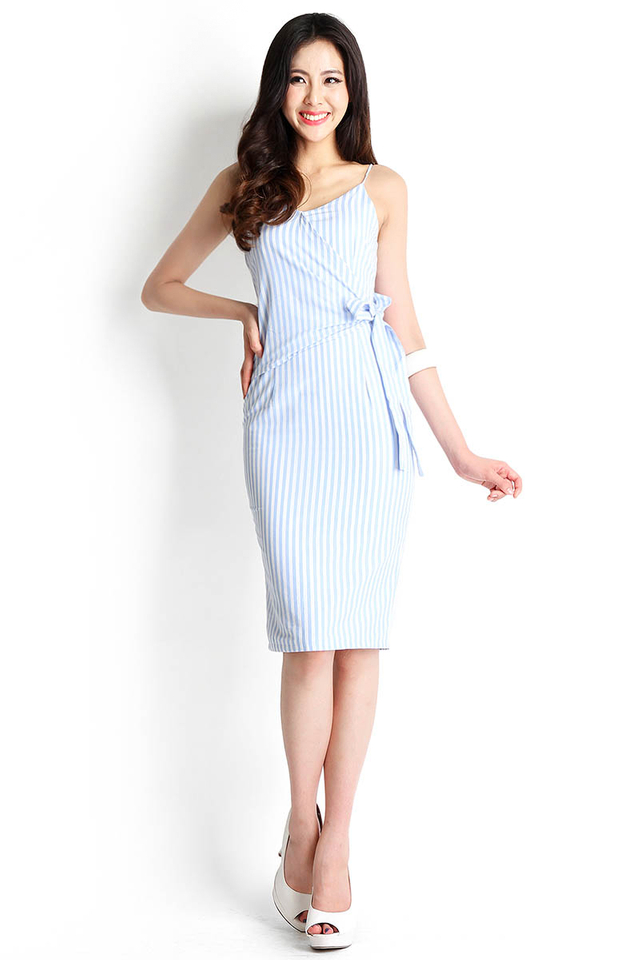 Display Of Perfection Dress In Pinstripes