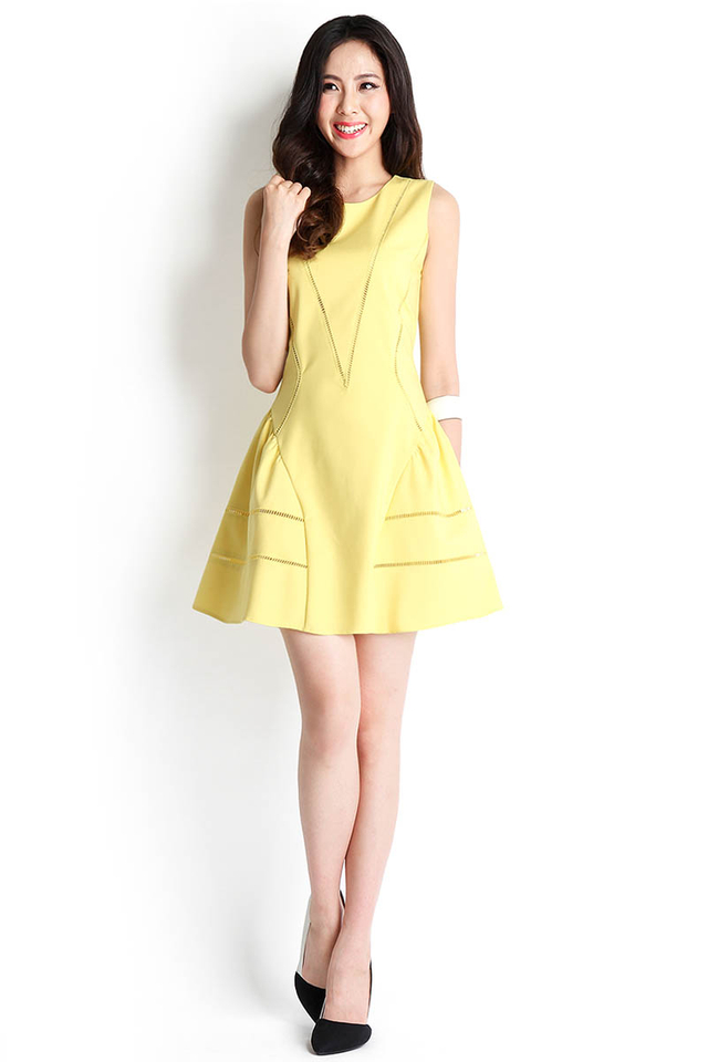 Beautifully Crafted Dress In Yellow