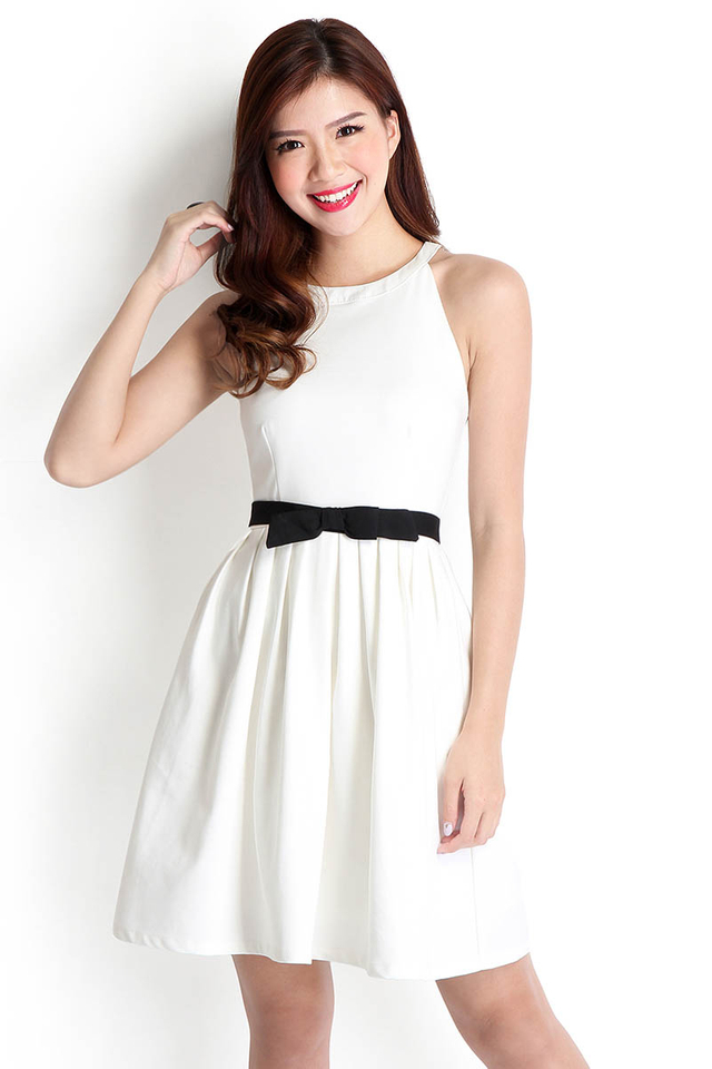 Bowtique Dress In White