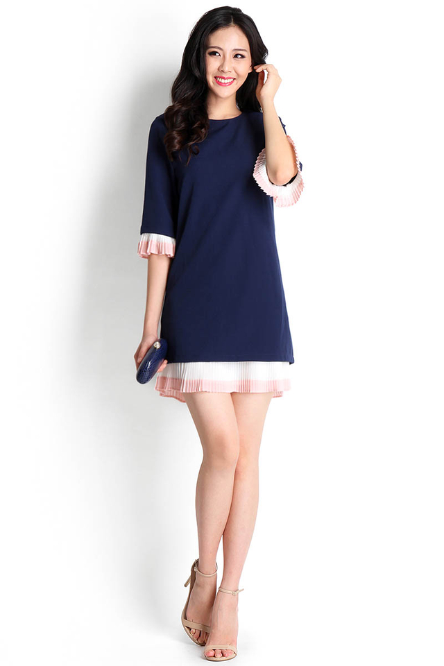 The Sweet Life Dress In Navy Blue
