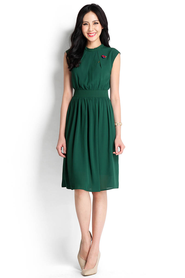 Just This Sway Dress In Forest