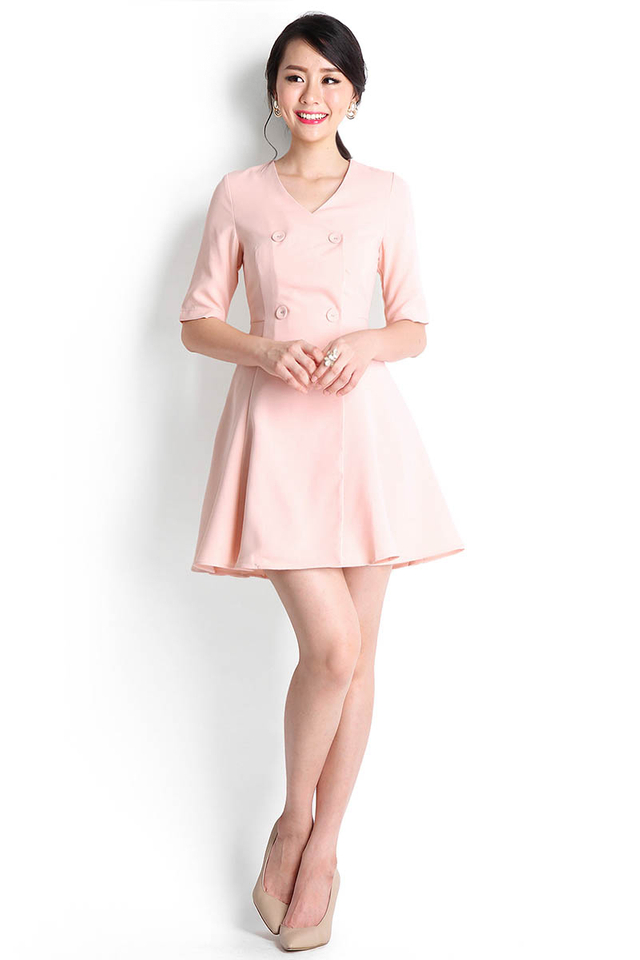 Peaches And Cream Dress In Blush Pink