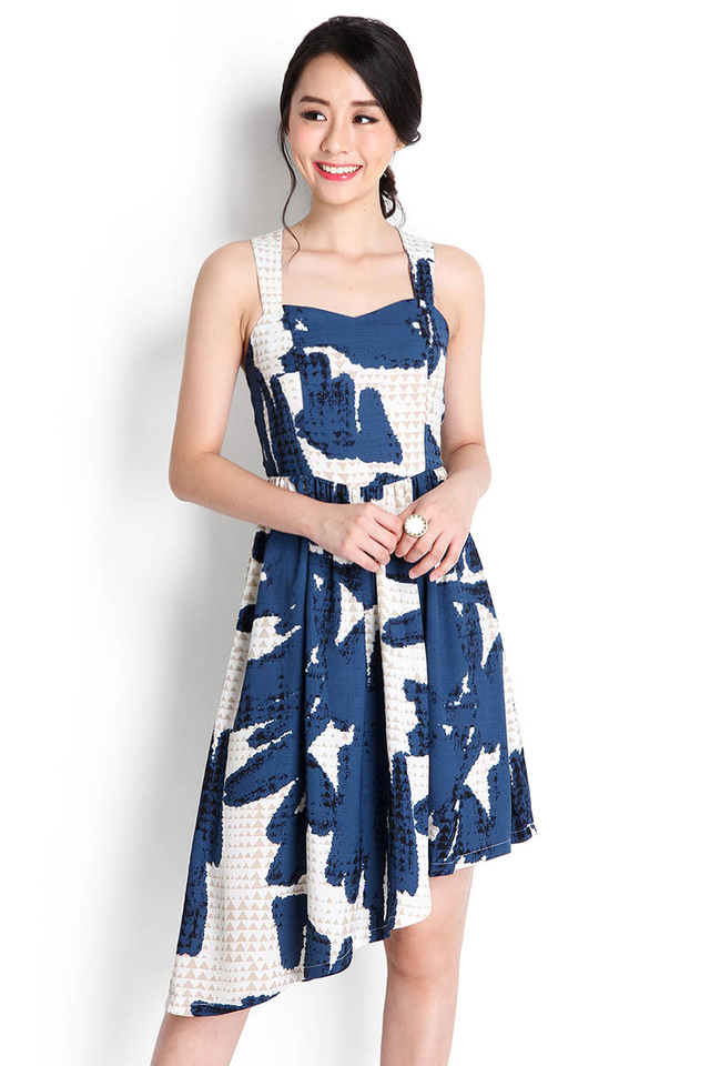 Counting Stars Dress In Blue Prints