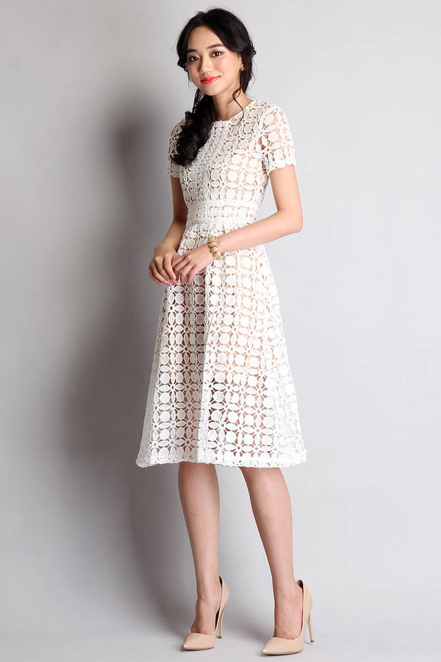 [BO] Madison Garden Dress In White Crochet
