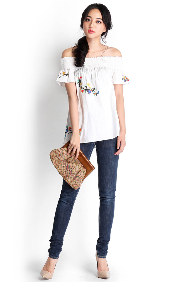 Botanical Paradise Top In Daisy White
